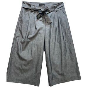 The Limited Women's Cassidy Fit Wide-Leg Culotte Pants Tie Belt Size 6 Dark Gray